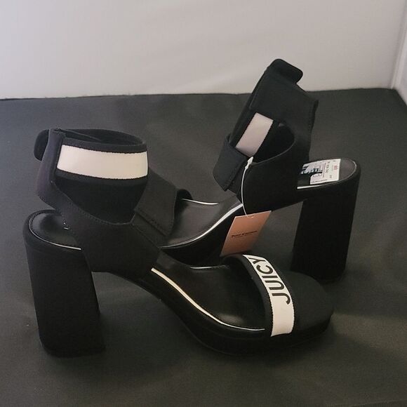 BRAND NEW JUICY COUTURE WOMEN'S GLISTEN PLATFORM STRETCH HEEL SANDALS R3 - Picture 6 of 15